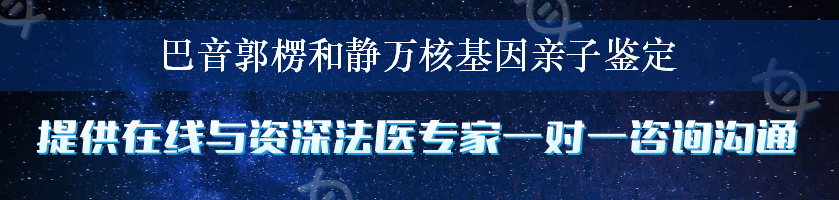 巴音郭楞和静万核基因亲子鉴定